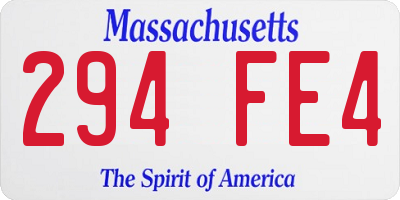 MA license plate 294FE4