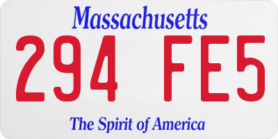 MA license plate 294FE5