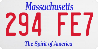 MA license plate 294FE7
