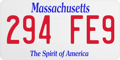 MA license plate 294FE9