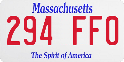 MA license plate 294FF0