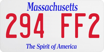 MA license plate 294FF2