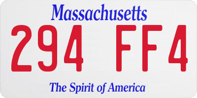 MA license plate 294FF4