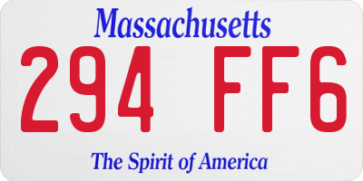MA license plate 294FF6