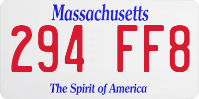MA license plate 294FF8