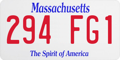 MA license plate 294FG1