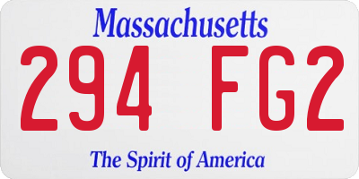 MA license plate 294FG2