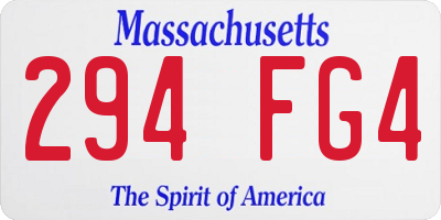MA license plate 294FG4