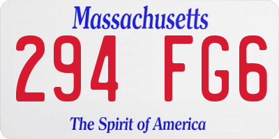 MA license plate 294FG6