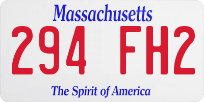 MA license plate 294FH2