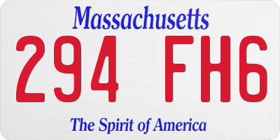 MA license plate 294FH6