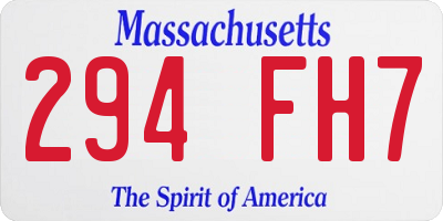MA license plate 294FH7