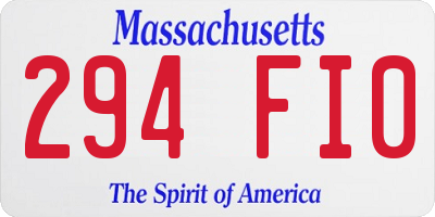MA license plate 294FI0