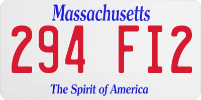 MA license plate 294FI2
