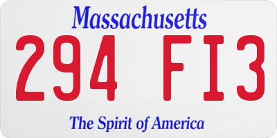 MA license plate 294FI3