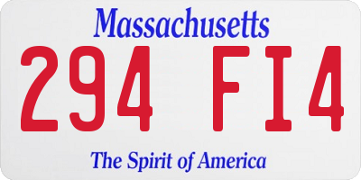 MA license plate 294FI4