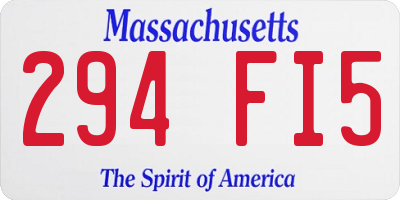 MA license plate 294FI5