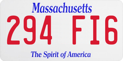 MA license plate 294FI6