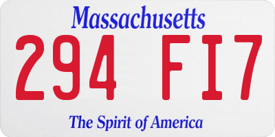 MA license plate 294FI7