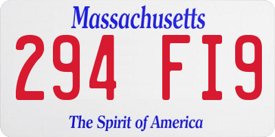 MA license plate 294FI9