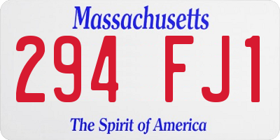 MA license plate 294FJ1