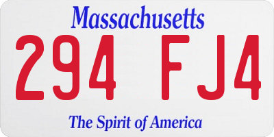 MA license plate 294FJ4