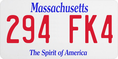 MA license plate 294FK4