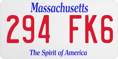 MA license plate 294FK6