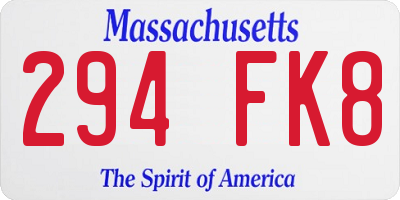 MA license plate 294FK8