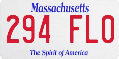 MA license plate 294FL0