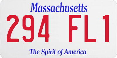 MA license plate 294FL1