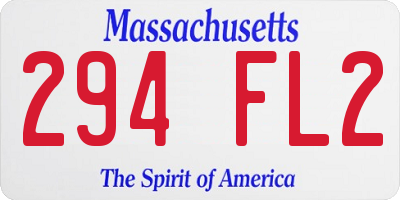 MA license plate 294FL2