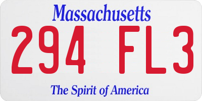 MA license plate 294FL3