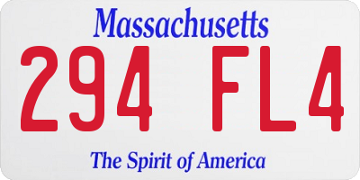 MA license plate 294FL4
