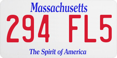 MA license plate 294FL5