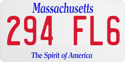MA license plate 294FL6