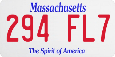 MA license plate 294FL7