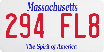 MA license plate 294FL8