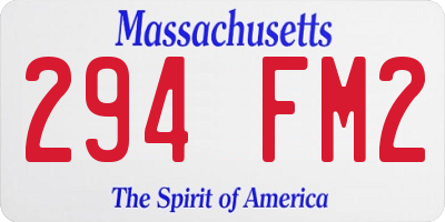 MA license plate 294FM2