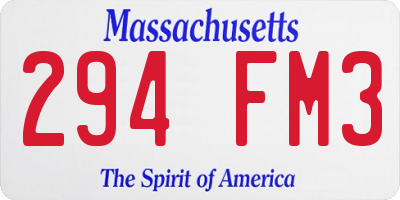 MA license plate 294FM3