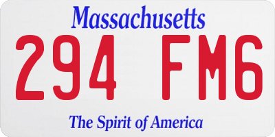 MA license plate 294FM6