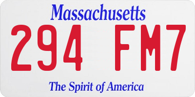 MA license plate 294FM7