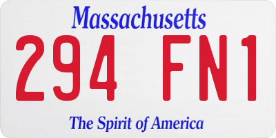 MA license plate 294FN1