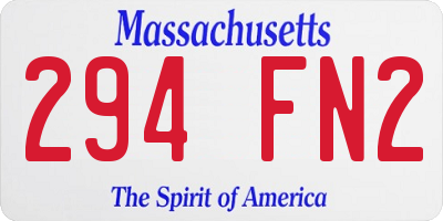 MA license plate 294FN2