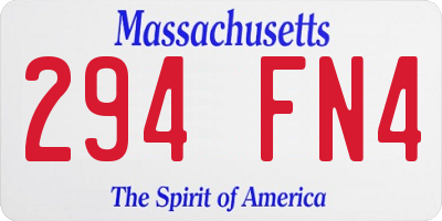 MA license plate 294FN4