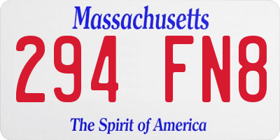 MA license plate 294FN8