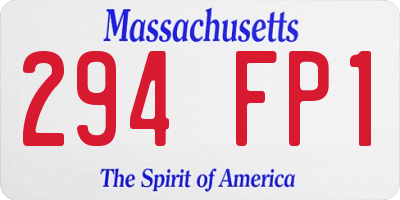 MA license plate 294FP1