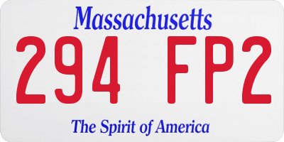 MA license plate 294FP2