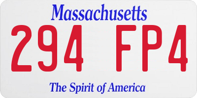 MA license plate 294FP4