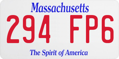 MA license plate 294FP6